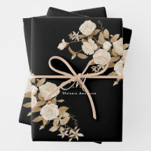 Elegante Rose Gold Black Monogram