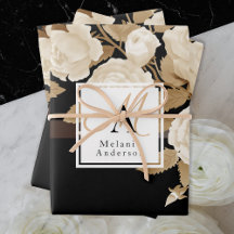 Elegante Rose Gold Black Monogram