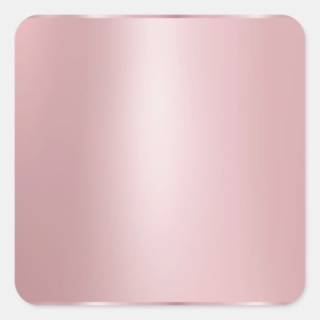 Elegante Rose Gold Blank Moderne Vorlage Trendy Quadratischer Aufkleber (Vorderseite)