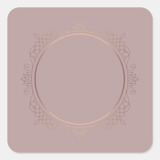 Elegante Rose Gold Blank Template hinzufügen Quadratischer Aufkleber (Vorderseite)