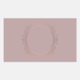 Elegante Rose Gold Blank Template hinzufügen Rechteckiger Aufkleber