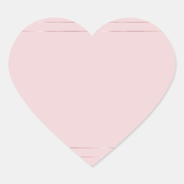 Elegante Rose Gold Blank Template Moderne Trendy Herz-Aufkleber (Vorderseite)