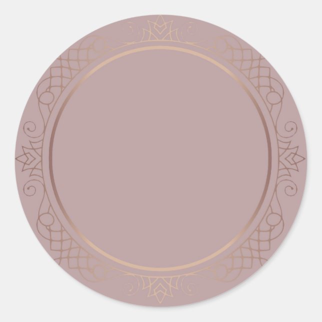 Elegante Rose Gold Blank Template Trendy Modern Runder Aufkleber (Vorderseite)