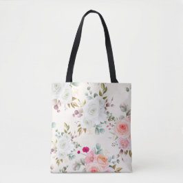 Elegante Rose-Gold-Blumen-Botanik-Tasche im ästhet