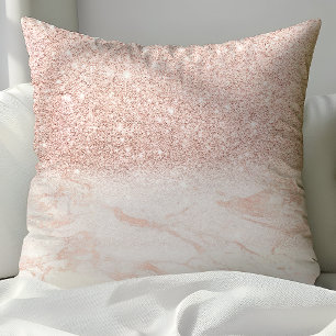 Elegante Rose Gold Blush Rosa Marmor Kissen