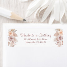 Elegante Rose Gold Boho Script Wedding