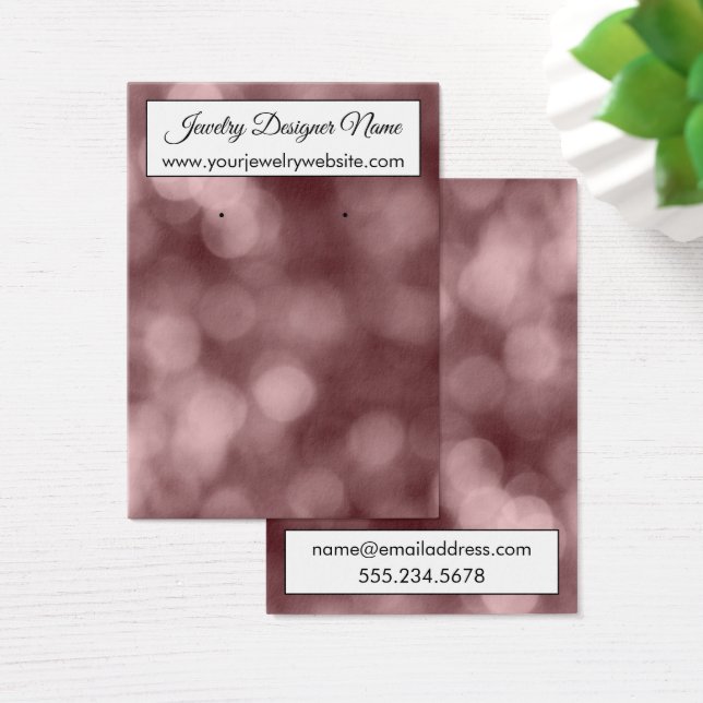Elegante Rose Gold Bokeh Earring Display (Schreibtisch)