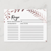 Elegante Rose Gold Brautparty Rezept Karten