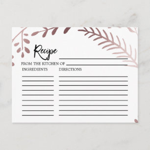 Elegante Rose Gold Brautparty Rezept Karten