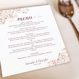 Elegante Rose Gold & Burgund BUDGET Hochzeitsmenü