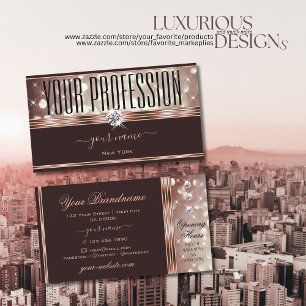 Elegante Rose Gold Burgund Glitzer Stars Qualität Visitenkarte