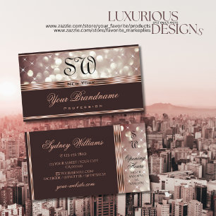 Elegante Rose Gold Burgundy Glitzer Stars Visitenkarte