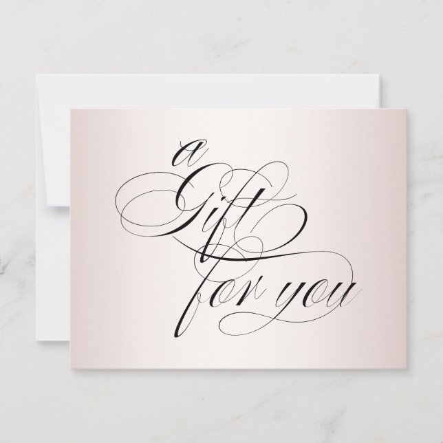 Elegante Rose Gold Calligrafy Gift Certificate (Vorderseite)