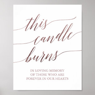 Elegante Rose Gold Calligraphie Diese Kerze bröcke Poster