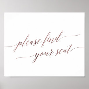 Elegante Rose Gold Calligraphie Suchen Sie Ihr Sit Poster