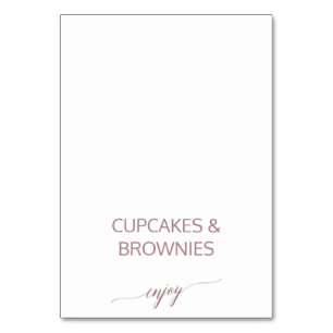 Elegante Rose Gold Calligraphy Buffet Food Labels Tischnummer