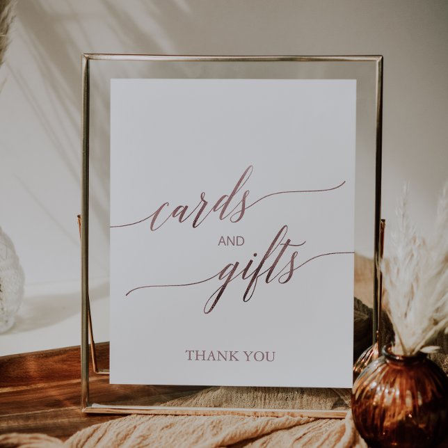 Elegante Rose Gold Calligraphy Cards und Geschenke Poster (Von Creator hochgeladen)