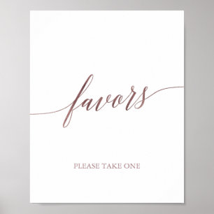 Elegante Rose Gold Calligraphy Favorits Poster
