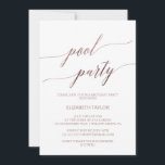 Elegante Rose Gold Calligraphy Pool Party Geburtst Einladung<br><div class="desc">Diese elegante Rose Gold Kalligraphie Pool Party Geburtstagskarte ist ideal für eine einfache Veranstaltung. Das rot-rosa Design besticht durch eine minimalistische Karte, die mit romantischen und skurrilen Imitaten Rose Goldfolie Typografie dekoriert ist. Bitte beachten Sie: Dieses Design enthält keine echte Goldfolie der Rose. Es ist eine qualitativ hochwertige Grafik, die...</div>