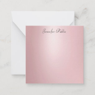 Elegante Rose Gold Calligraphy Script-Vorlage Mitteilungskarte