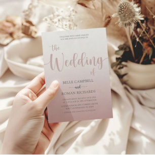 Elegante Rose Gold Calligraphy Script Wedding Inv Einladung