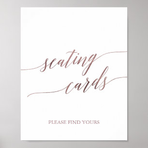 Elegante Rose Gold Calligraphy Seating Cards Zeich Poster