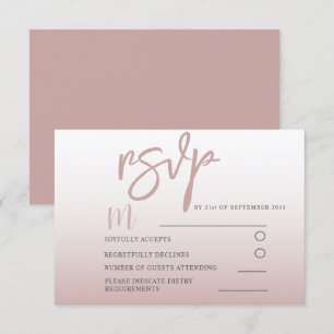 Elegante Rose Gold Calligraphy UAWG Wedding RSVP Karte