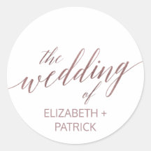 Elegante Rose Gold Calligraphy Umschlag Aufkleber