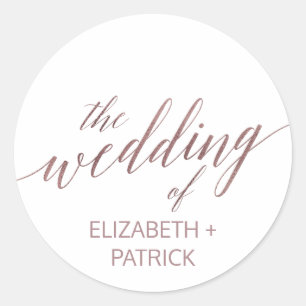 Elegante Rose Gold Calligraphy Umschlag Aufkleber