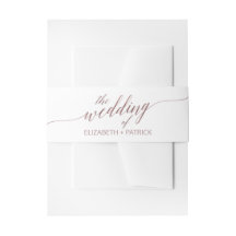 Elegante Rose Gold Calligraphy Wedding Bly Band