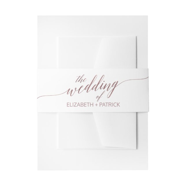Elegante Rose Gold Calligraphy Wedding Bly Band (Vorderseite Beispiel)