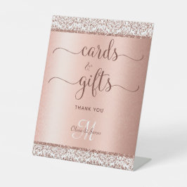 Elegante Rose Gold Calligraphy Wedding Cards Gesch Sockelschild