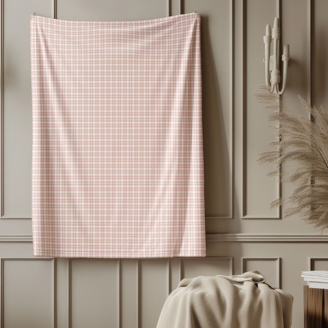 Elegante Rose Gold Checkered Throw Blanket Fleecedecke (Elegant Rose Gold Checkered Throw Blanket)