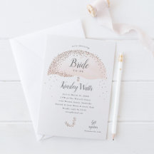 Elegante Rose Gold Confetti Rosa Brautparty