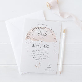 Elegante Rose Gold Confetti Rosa Brautparty Einladung