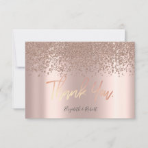 Elegante Rose Gold Diamonds Dankeschön Card