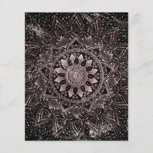 Elegante Rose Gold Dots Mandala Marmor Flyer