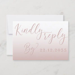 Elegante Rose Gold Einfache UAWG Wedding RSVP Karte