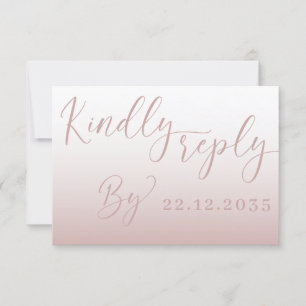 Elegante Rose Gold Einfache UAWG Wedding RSVP Karte