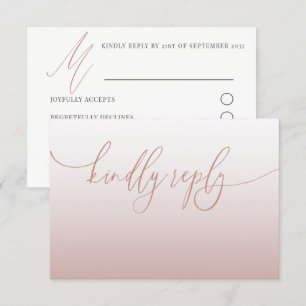 Elegante Rose Gold Einfache UAWG Wedding RSVP Karte