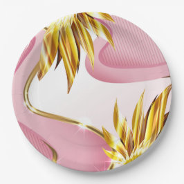 Elegante Rose Gold Flame Pappteller