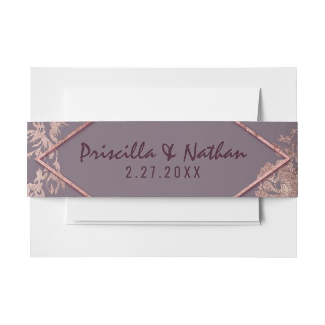 Elegante Rose Gold Floral Lila Mauve Bly Band (Vorderseite Beispiel)