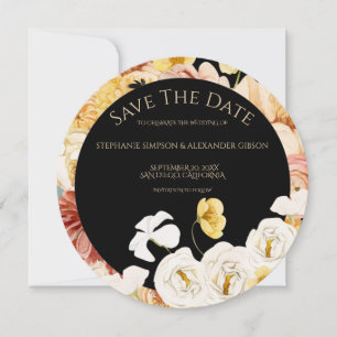 Elegante Rose Gold Floral Save the Date Karte