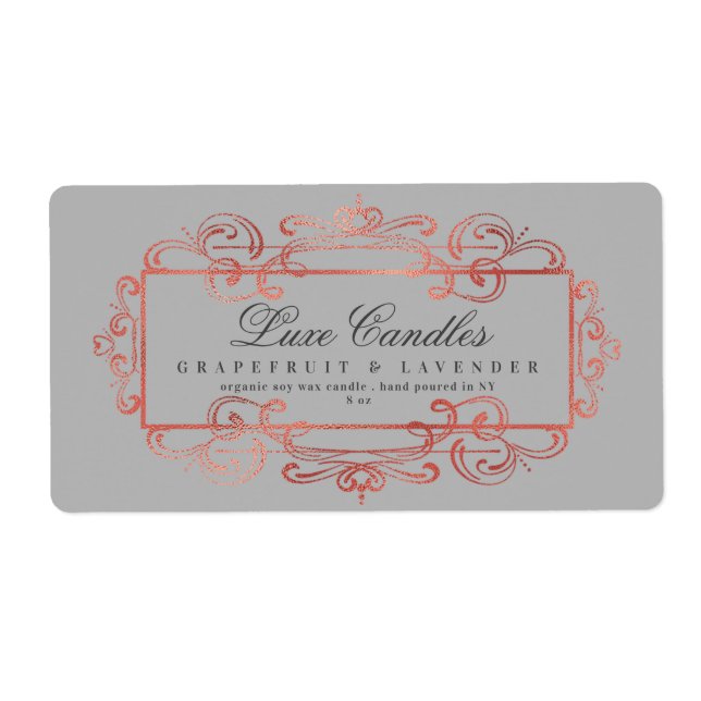 Elegante Rose Gold Foil Luxuriöses Gray Produkt (Vorne)