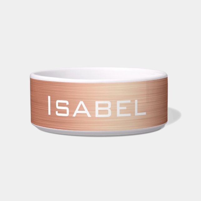 Elegante Rose Gold Foil Monogram Personalisiert Pe Napf (Vorderseite)