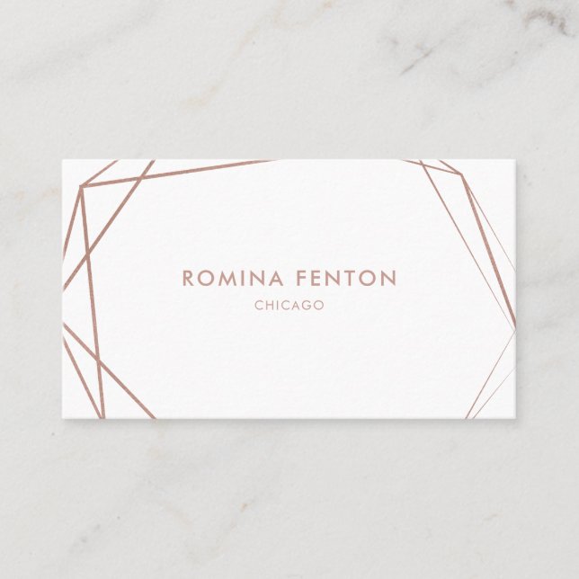 Elegante Rose Gold Foil Rahmen Moderne Berufliche Visitenkarte (Vorderseite)