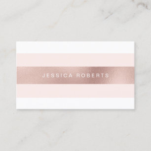 Elegante Rose Gold Foil Rosa Streifen Muster Visitenkarte