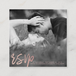 Elegante Rose Gold Foil Script Foto UAWG Begleitkarte