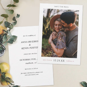 Elegante Rose Gold Foto Save the Date Hochzeitskar