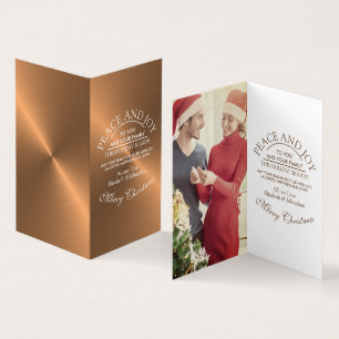 Elegante Rose Gold Foto Weihnachtskarten Visitenkarten